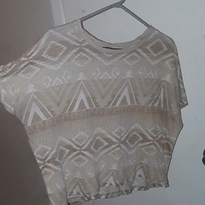 Ralph Lauren tan/sandy/cream crop top